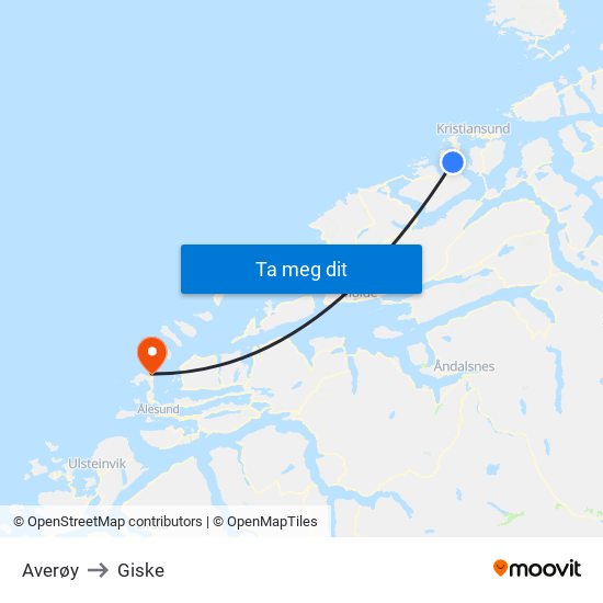 Averøy to Giske map
