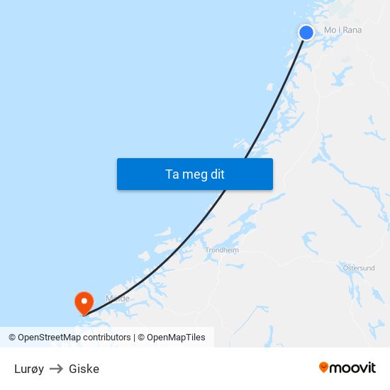Lurøy to Giske map