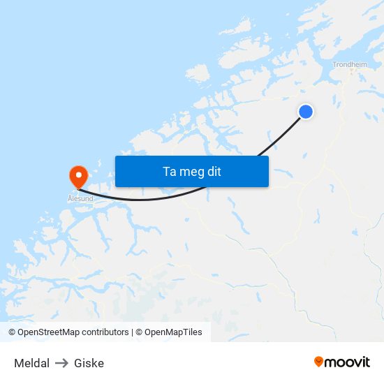 Meldal to Giske map