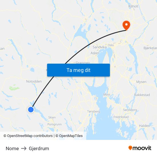 Nome to Gjerdrum map