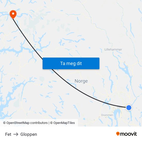 Fet to Gloppen map