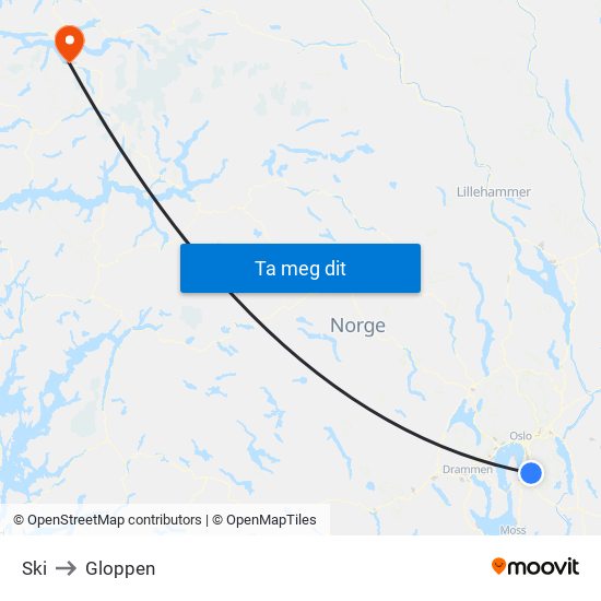 Ski to Gloppen map