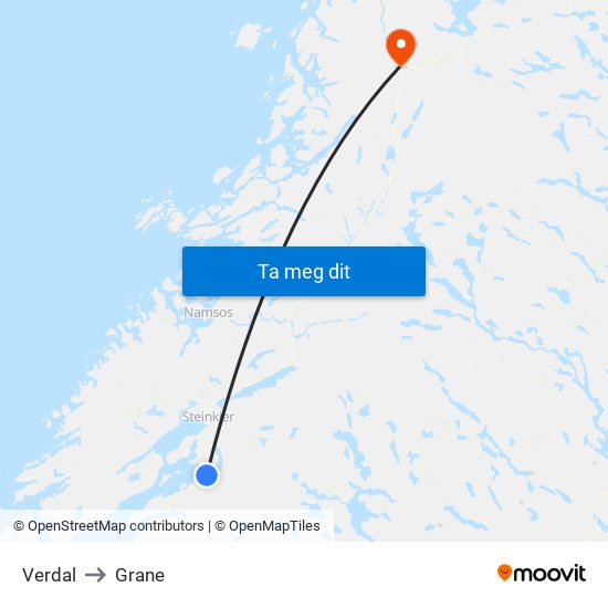 Verdal to Grane map