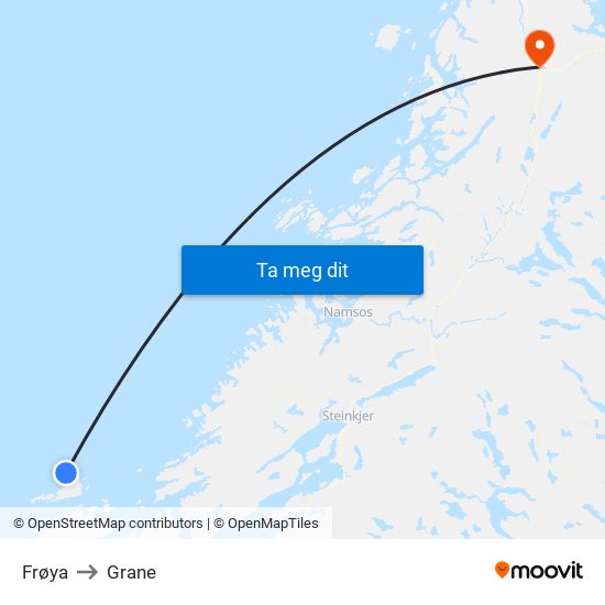 Frøya to Grane map