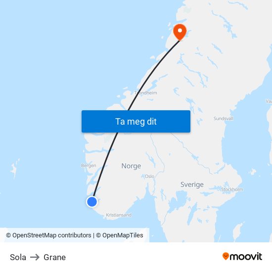 Sola to Grane map