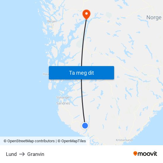 Lund to Granvin map