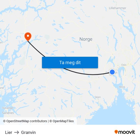 Lier to Granvin map