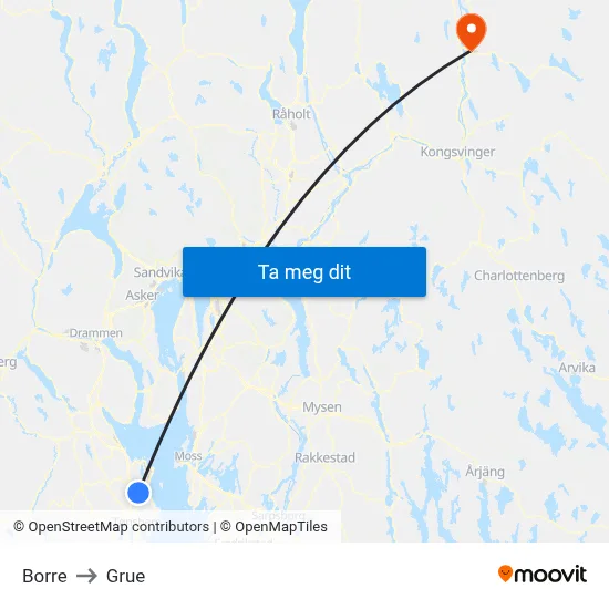 Borre to Grue map