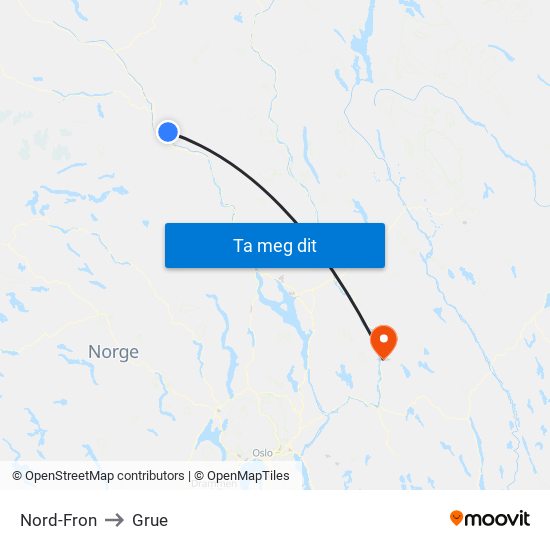 Nord-Fron to Grue map