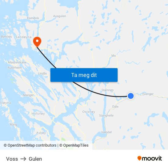 Voss to Gulen map