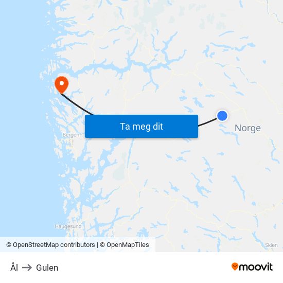 Ål to Gulen map