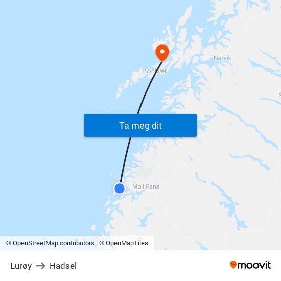 Lurøy to Hadsel map