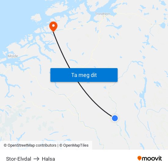 Stor-Elvdal to Halsa map