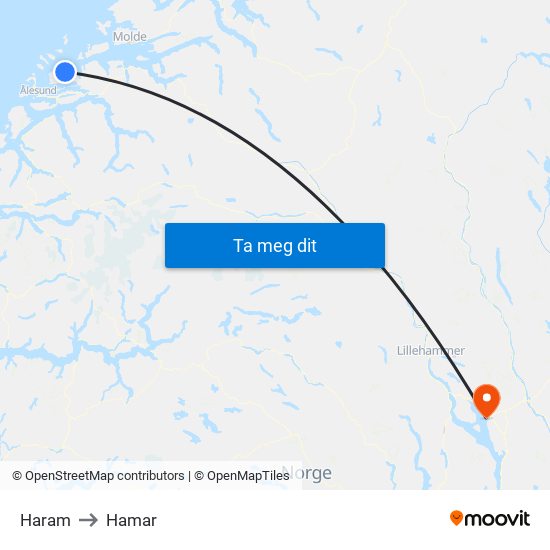 Haram to Hamar map