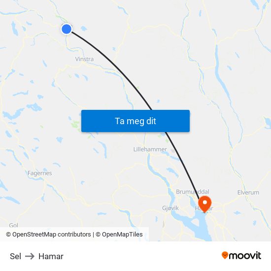 Sel to Hamar map