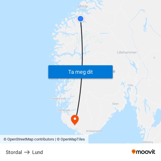 Stordal to Lund map