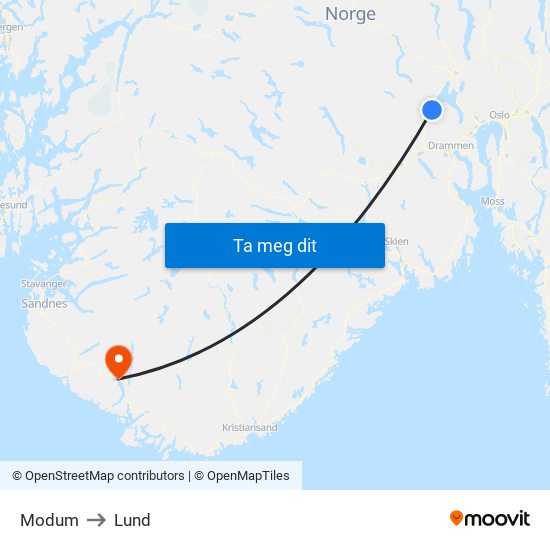 Modum to Lund map