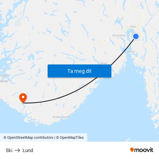 Ski to Lund map