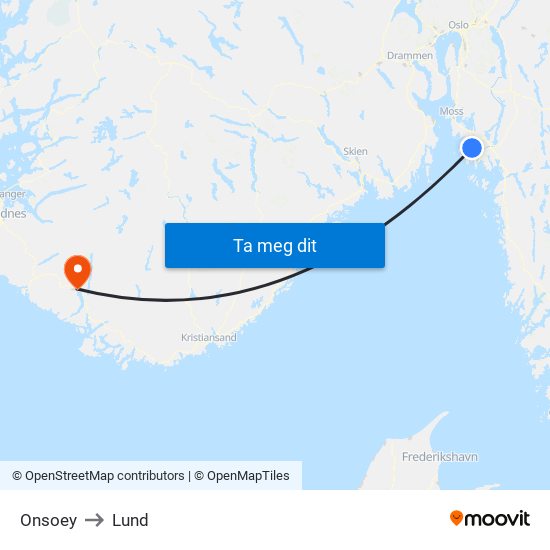 Onsoey to Lund map