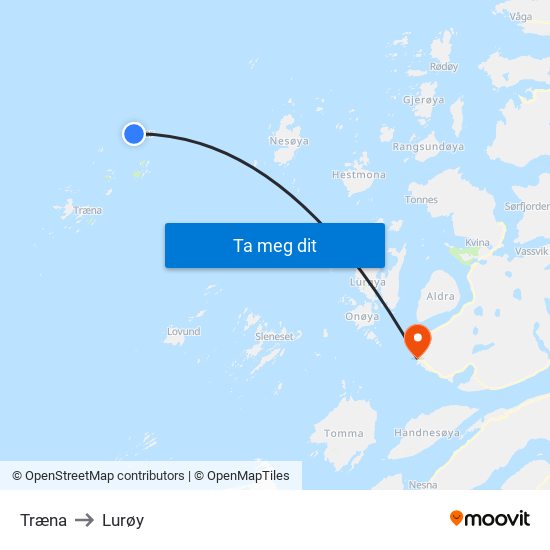 Træna to Lurøy map