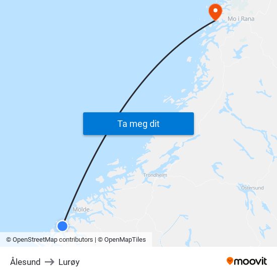 Ålesund to Lurøy map