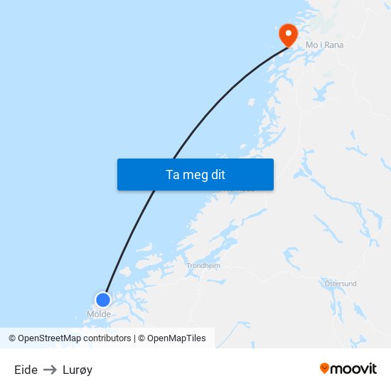 Eide to Lurøy map