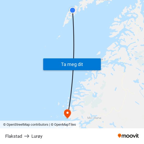 Flakstad to Lurøy map
