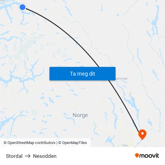 Stordal to Nesodden map