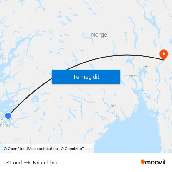 Strand to Nesodden map