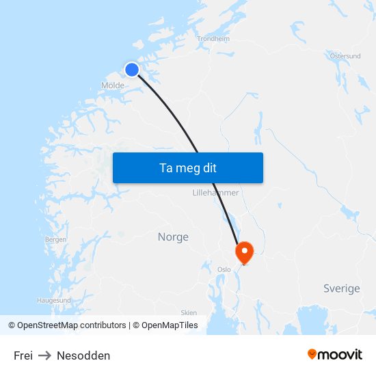 Frei to Nesodden map