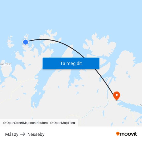 Måsøy to Nesseby map