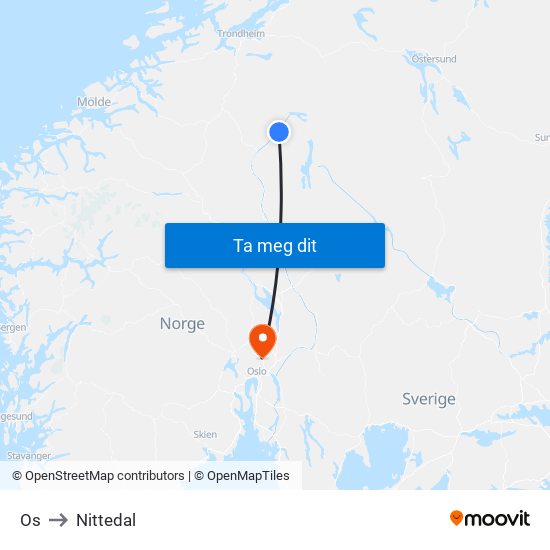 Os to Nittedal map