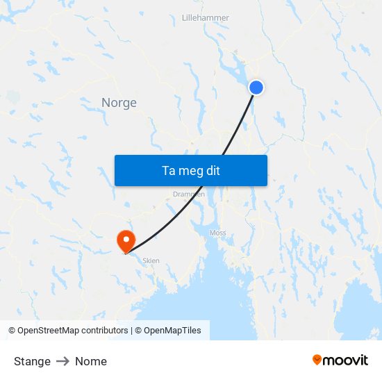 Stange to Nome map