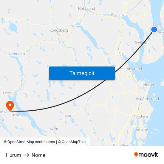 Hurum to Nome map