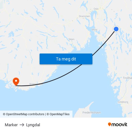 Marker to Lyngdal map