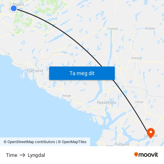 Time to Lyngdal map