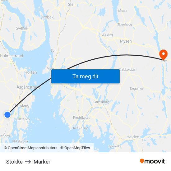 Stokke to Marker map