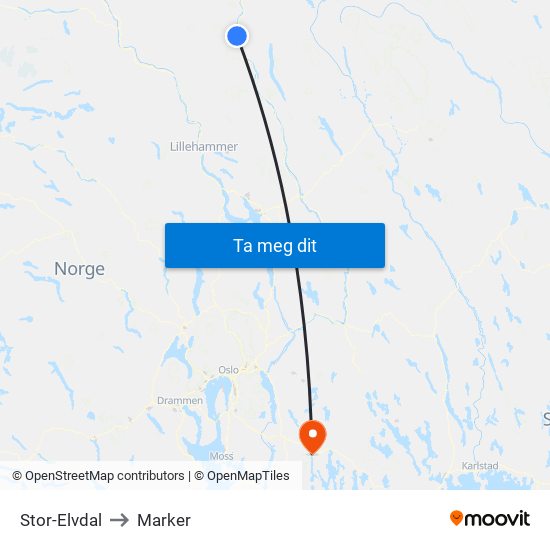 Stor-Elvdal to Marker map