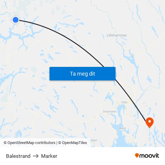 Balestrand to Marker map