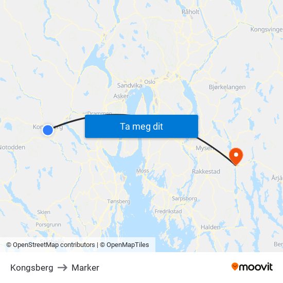 Kongsberg to Marker map