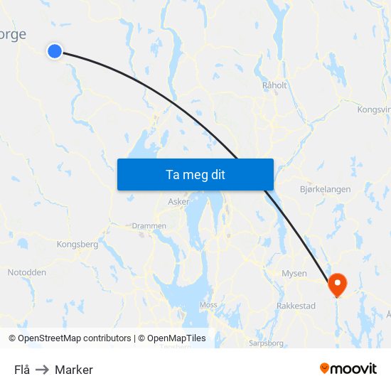 Flå to Marker map