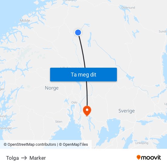 Tolga to Marker map