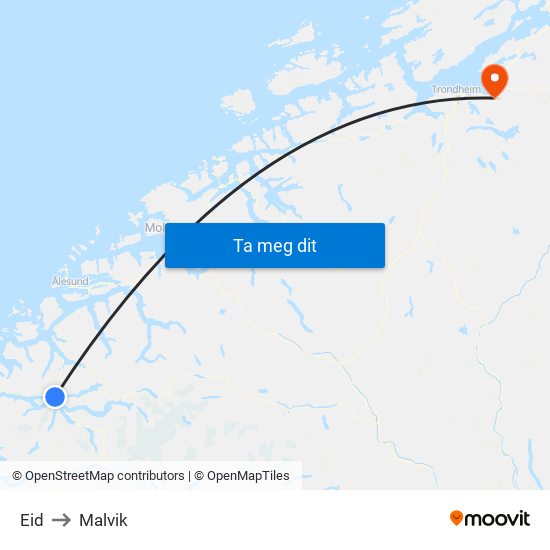 Eid to Malvik map