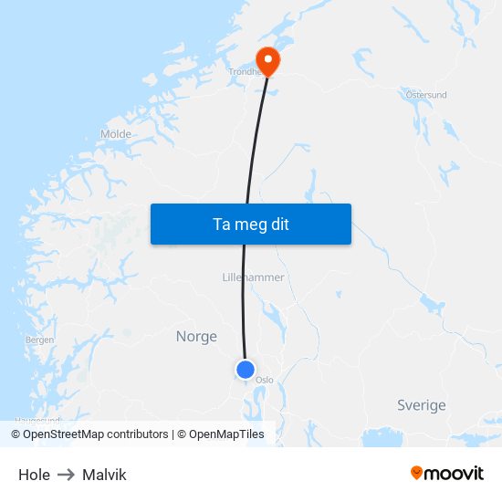 Hole to Malvik map