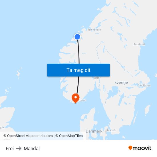 Frei to Mandal map