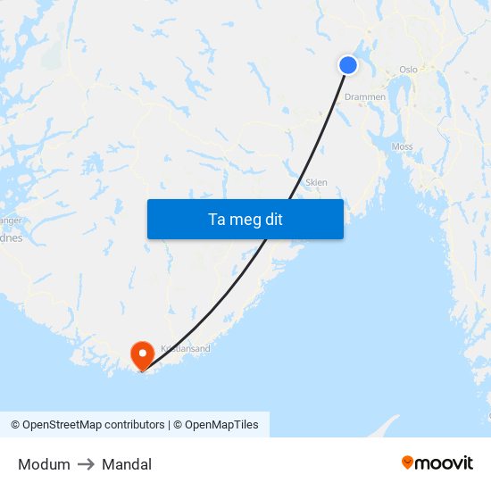 Modum to Mandal map