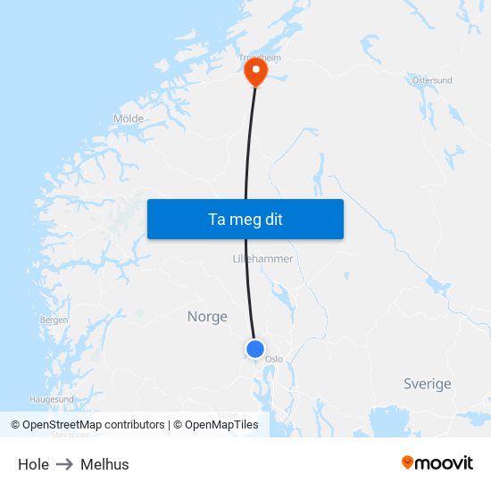 Hole to Melhus map