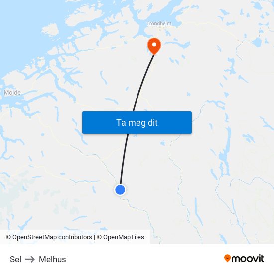 Sel to Melhus map