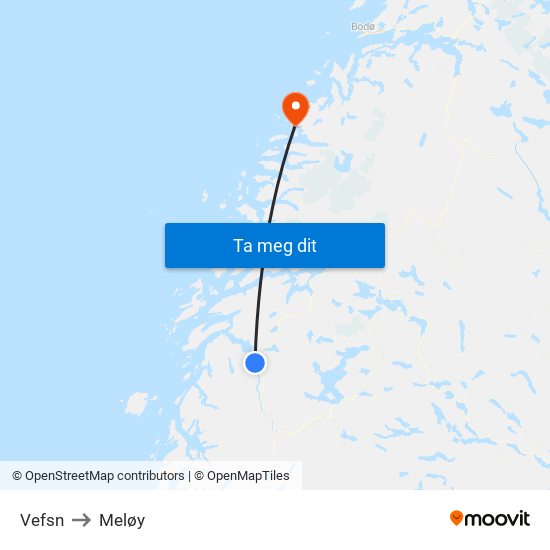 Vefsn to Meløy map