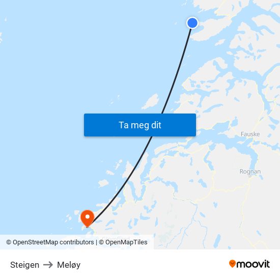 Steigen to Meløy map